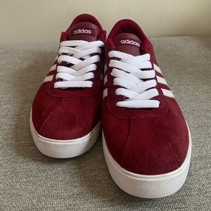 Addias womens gazelle red suede shoe